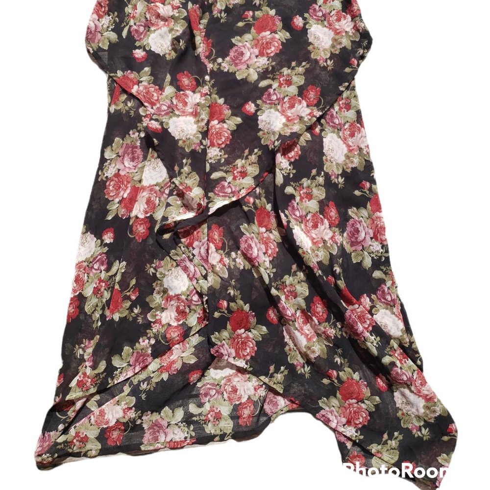 Floral sheer racerback dress